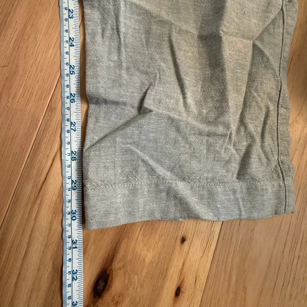 J.Crew Straight Linen Blend Pants Men 38x32 Heather Light Green Preppy Academia